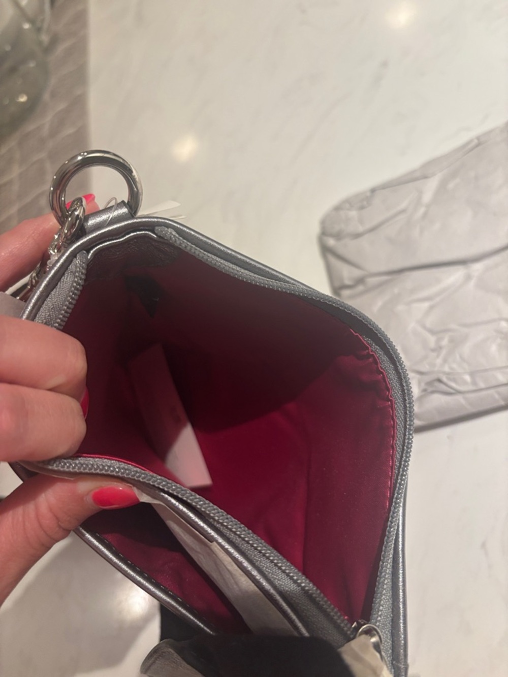 NWT Coach Silver and Black Crossbody Bag - Picture 6 of 7
